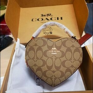 Coach Heart-Shaped Brown Tan Bag